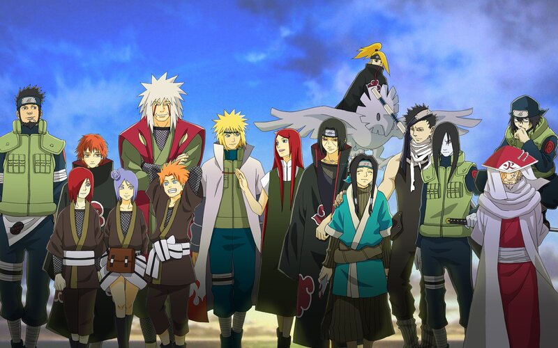 Naruto characters group portrait