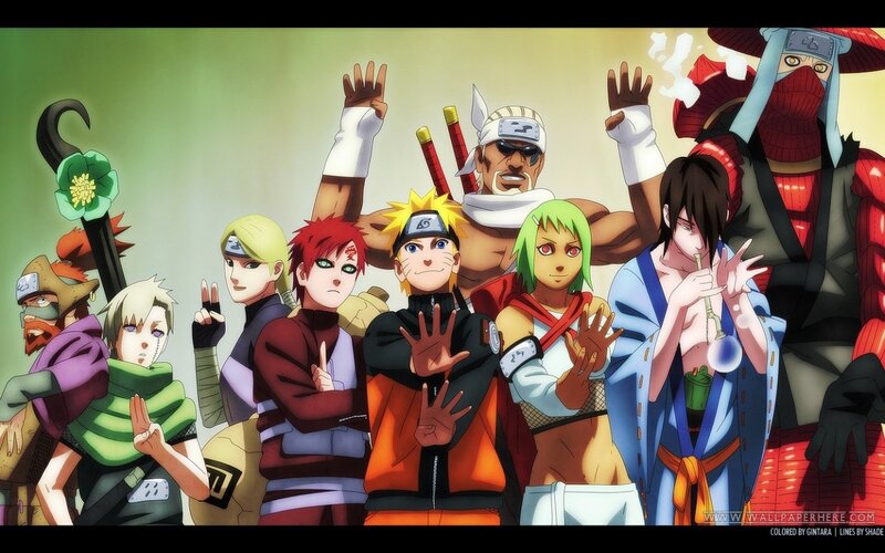 Naruto characters group portrait