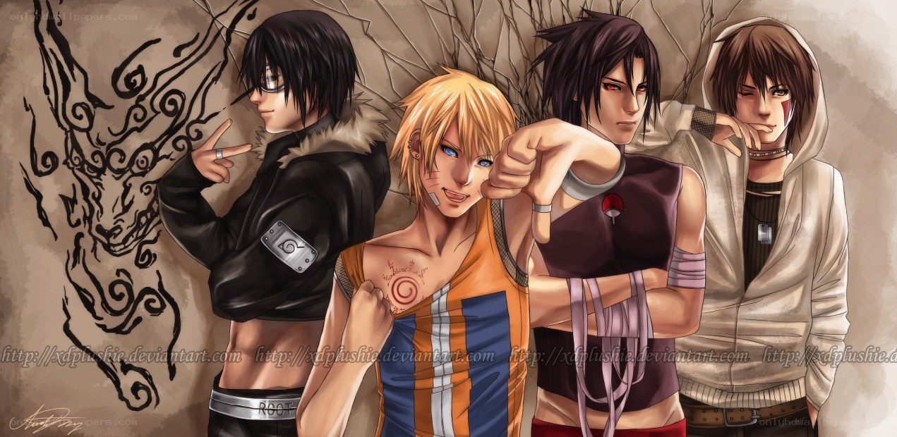 Naruto characters group portrait