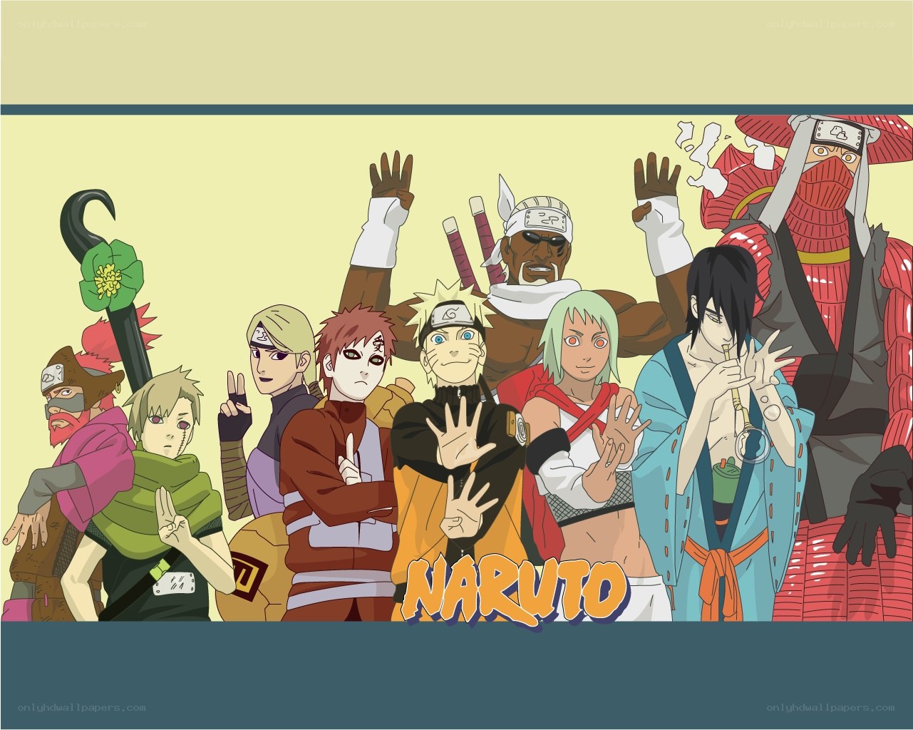 Naruto characters group portrait