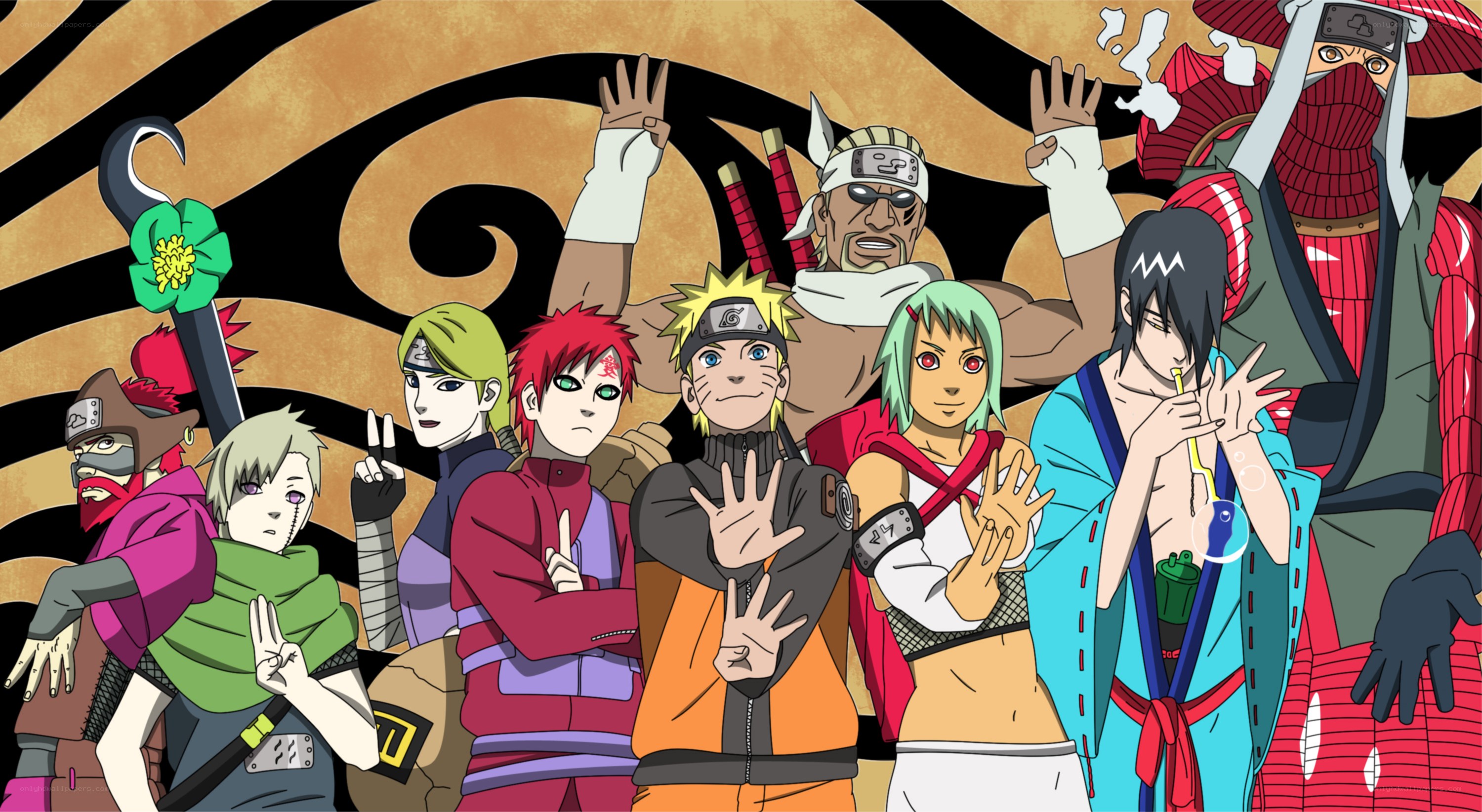 Naruto characters group pose