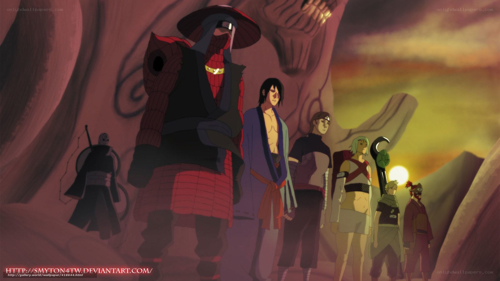 Naruto characters in a cave