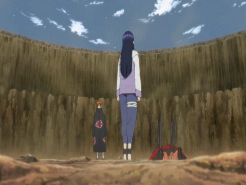 Naruto characters in a crater