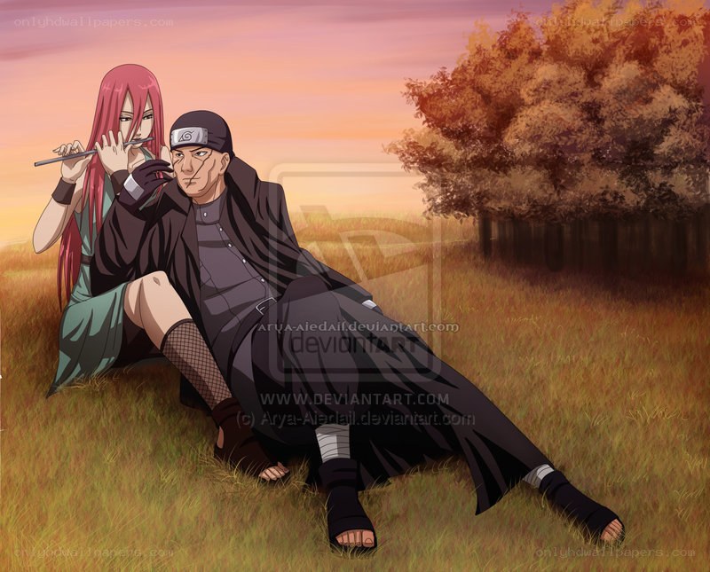 Naruto characters in a field