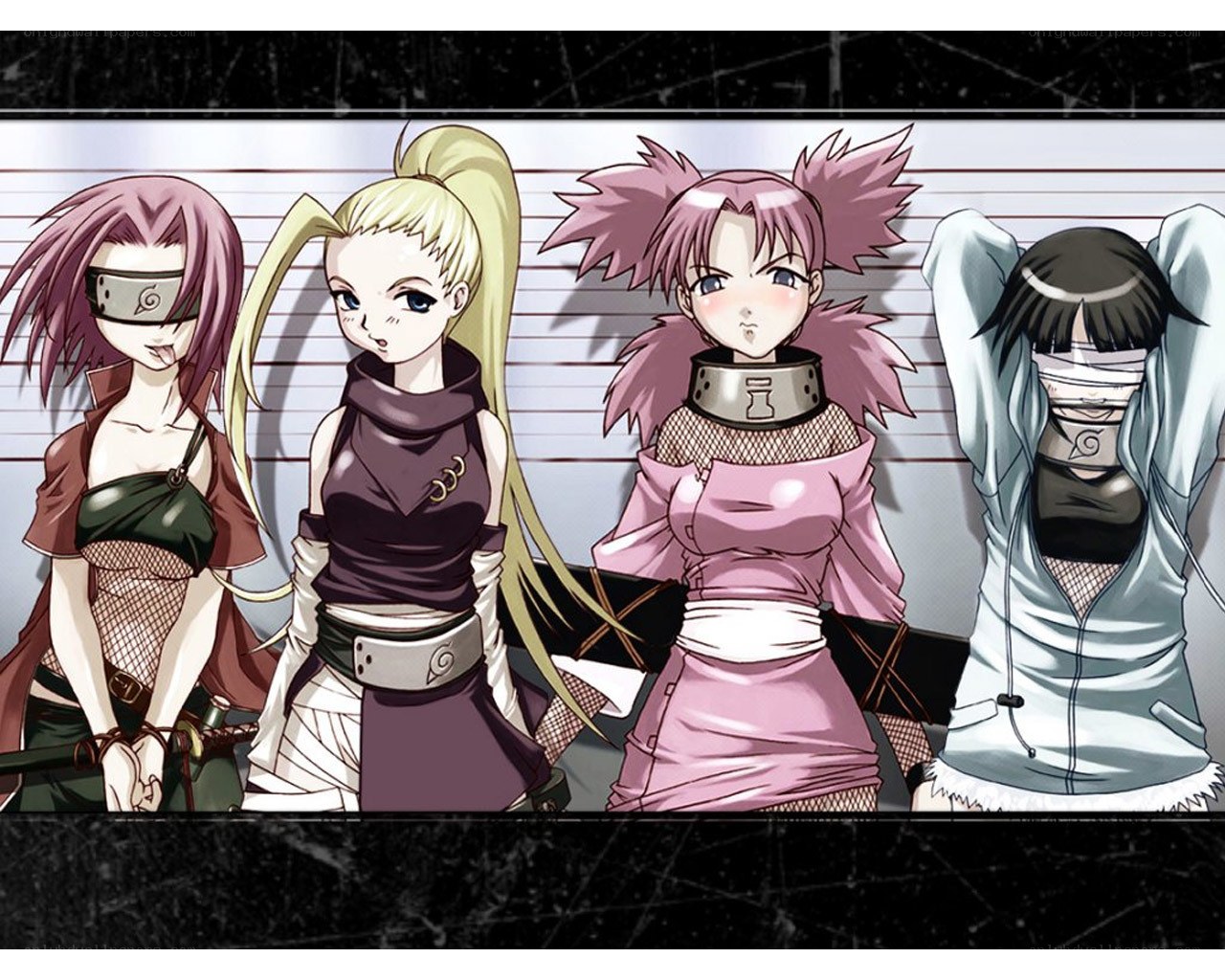 Naruto characters in a lineup