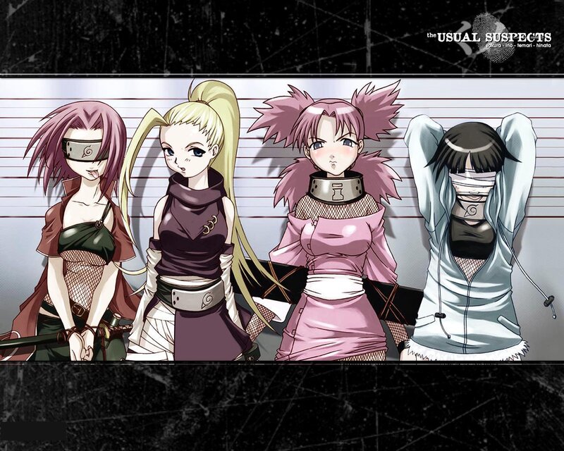 Naruto characters in a lineup