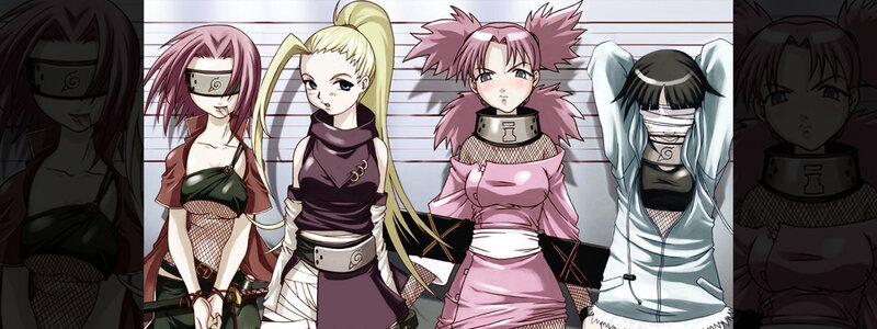 Naruto characters in a lineup