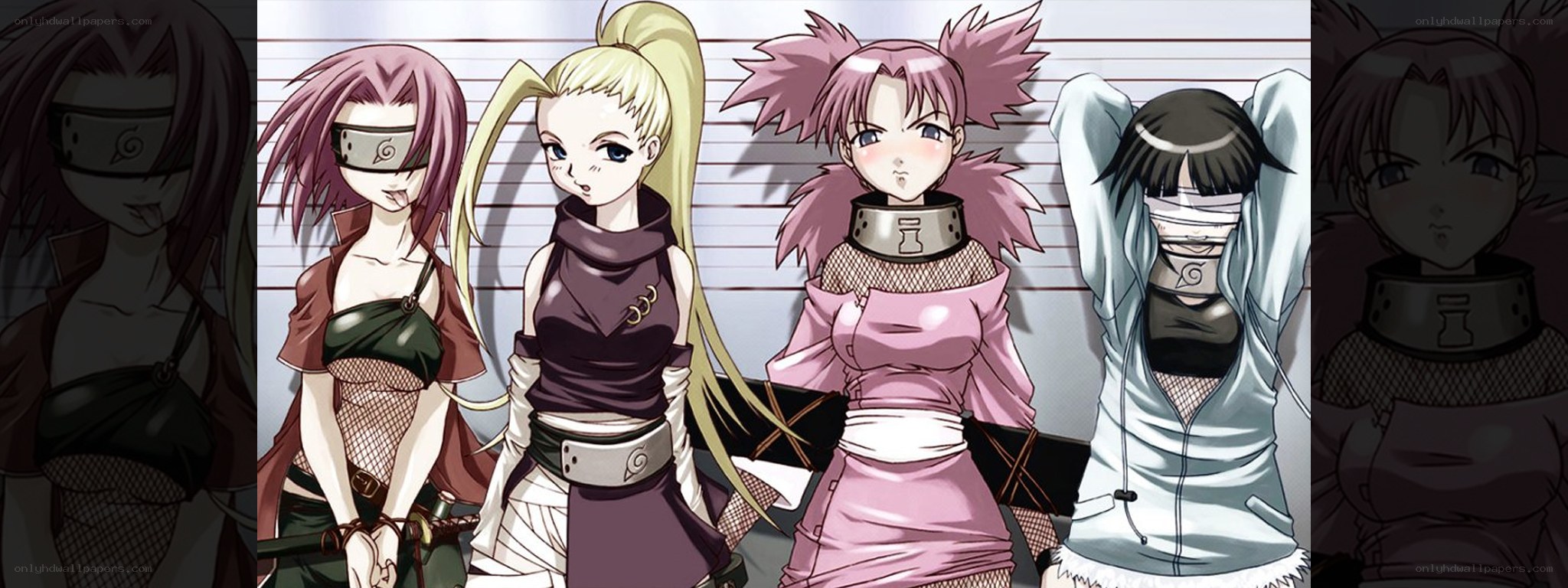 Naruto characters in a lineup