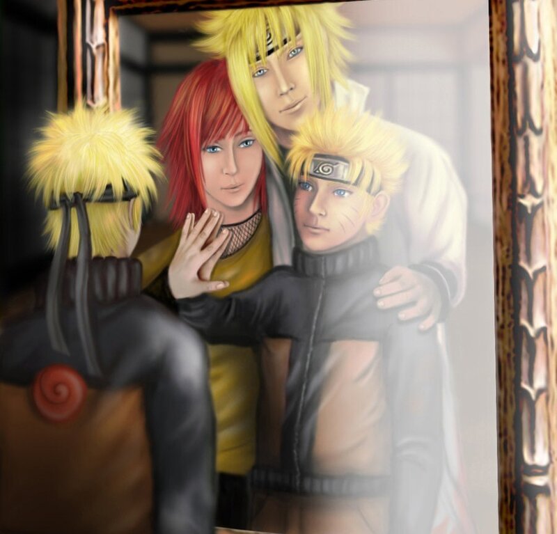 Naruto characters in a mirror