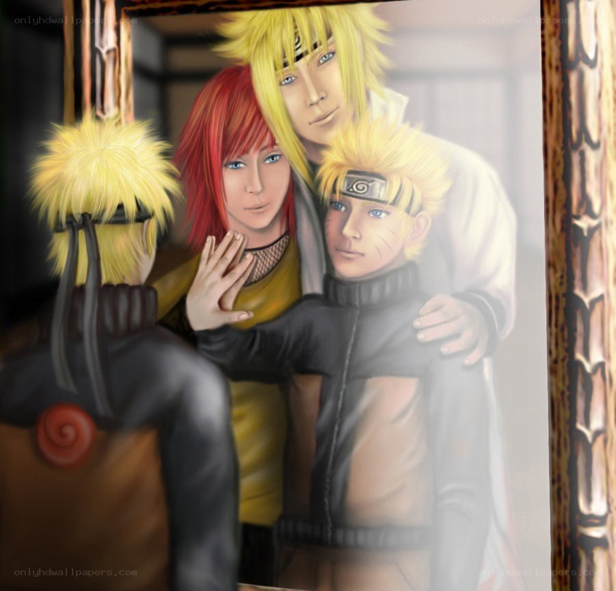 Naruto characters in a mirror