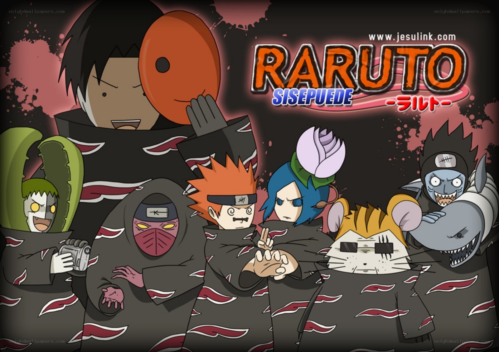 Naruto characters in Akatsuki cloaks