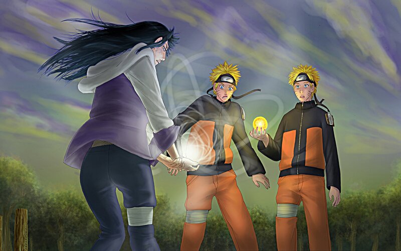 Naruto Characters in Battle — Orange, Dramatic
