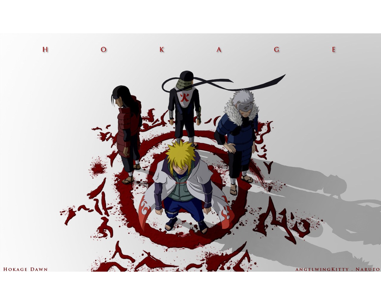 Naruto characters in blood circle