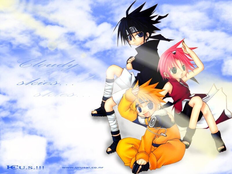 Naruto characters in clouds