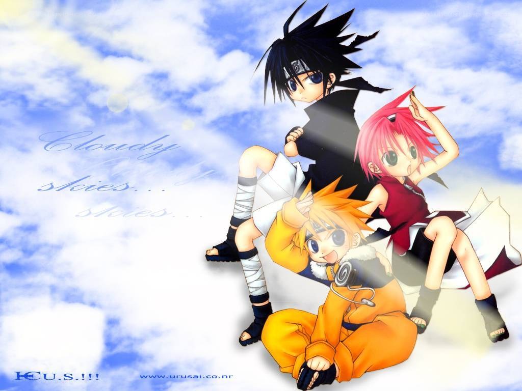 Naruto characters in clouds