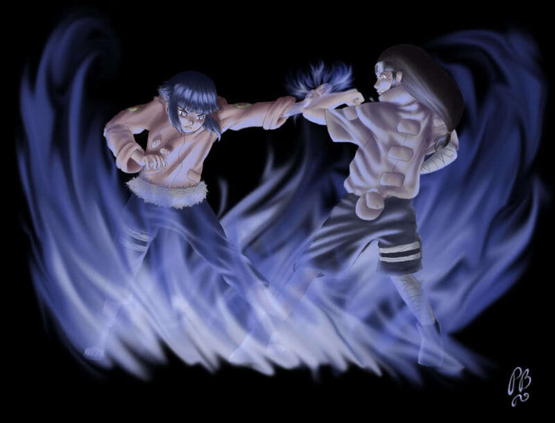 Naruto characters in combat