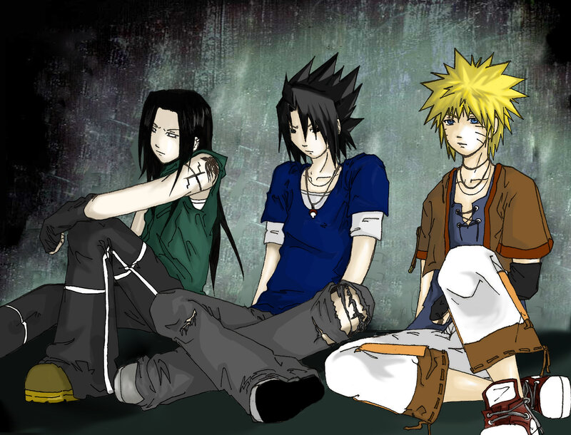 Naruto characters in damaged clothes