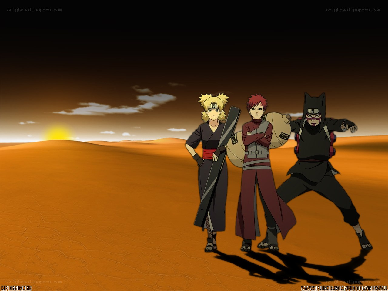 Naruto characters in desert