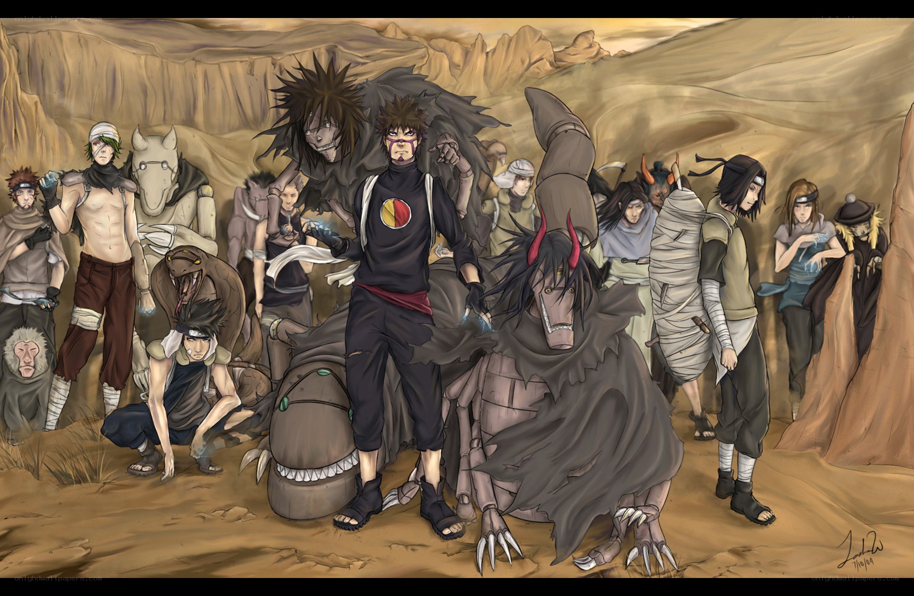 Naruto characters in desert