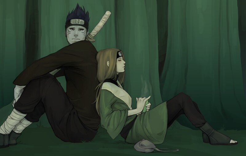 Naruto characters in forest