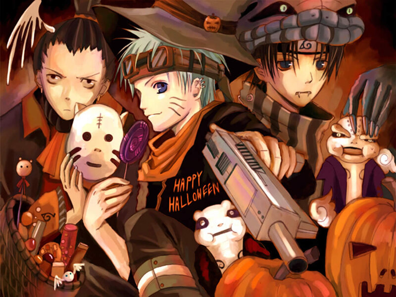Naruto characters in Halloween costumes