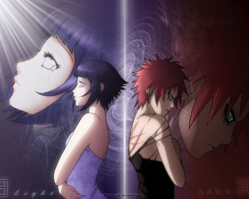 Naruto characters in light and dark
