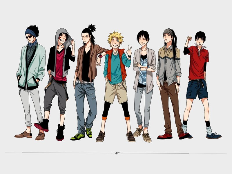Naruto characters in modern clothes