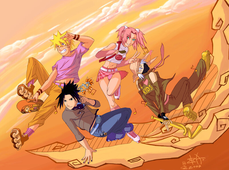 Naruto characters in modern style