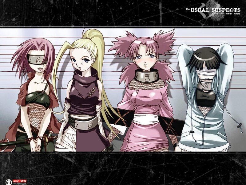 Naruto characters in mugshot style