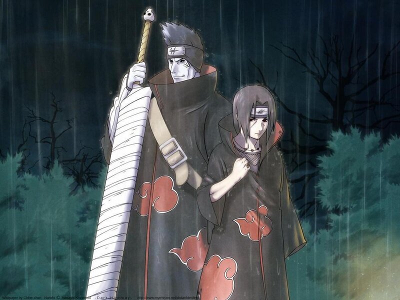 Naruto characters in rain