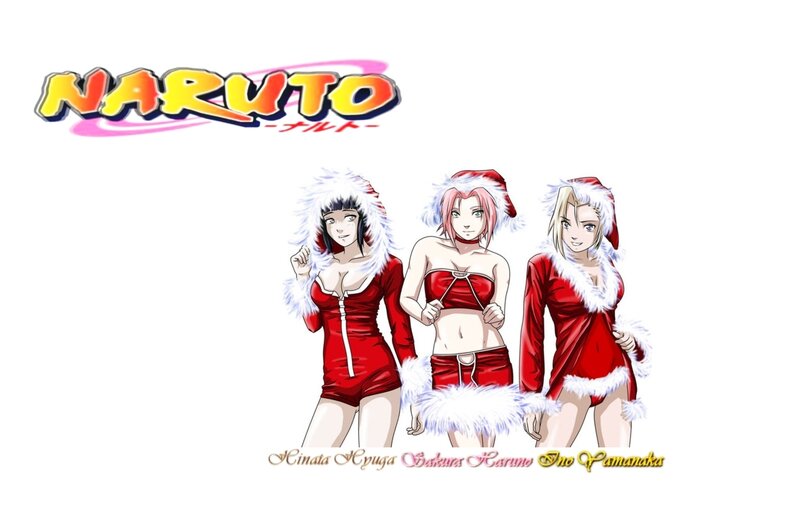 Naruto characters in Santa outfits