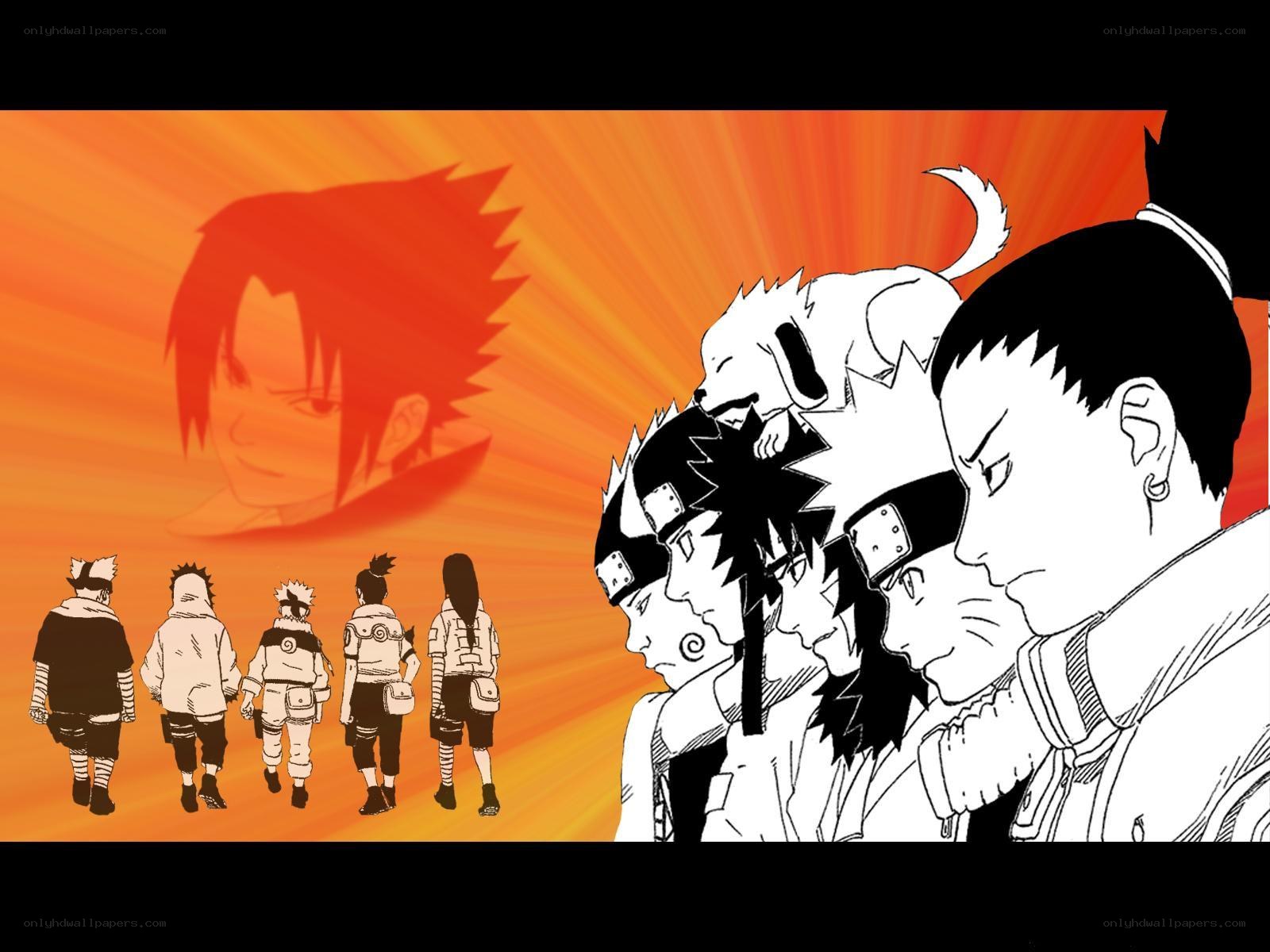 Naruto characters in silhouette
