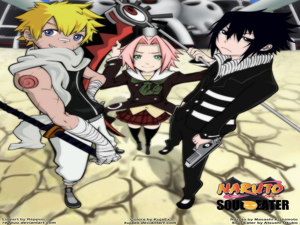 Naruto characters in Soul Eater art
