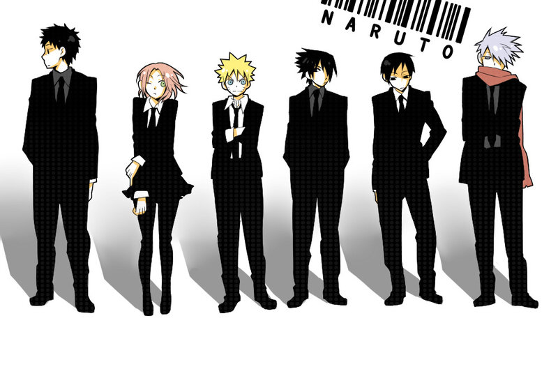 Naruto characters in suits