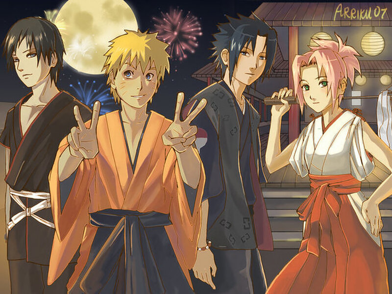 Naruto characters in yukata