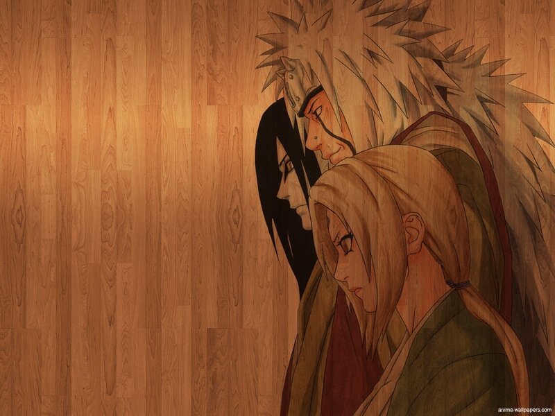 Naruto characters on wood