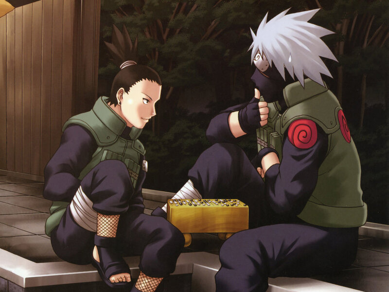 Naruto characters playing go