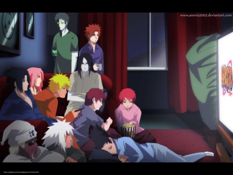Naruto characters watching TV