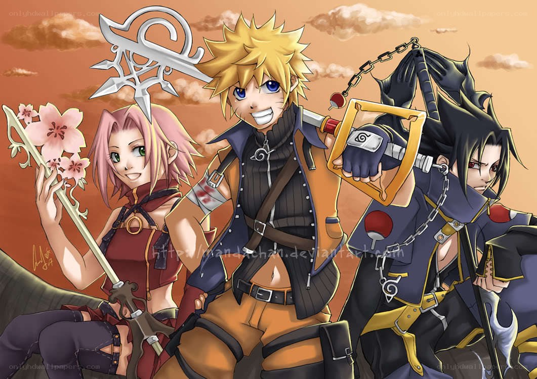 Naruto characters with Kingdom Hearts weapons