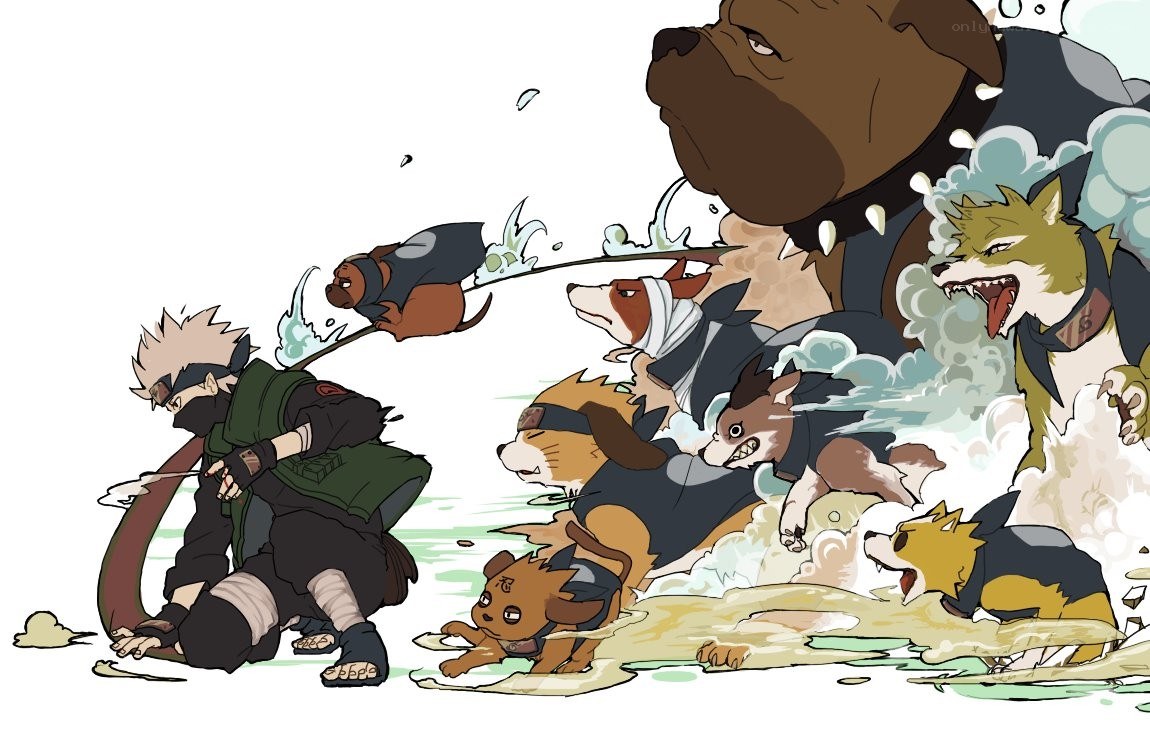 Naruto characters with ninja dogs