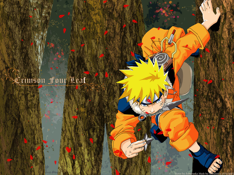Naruto climbing a tree