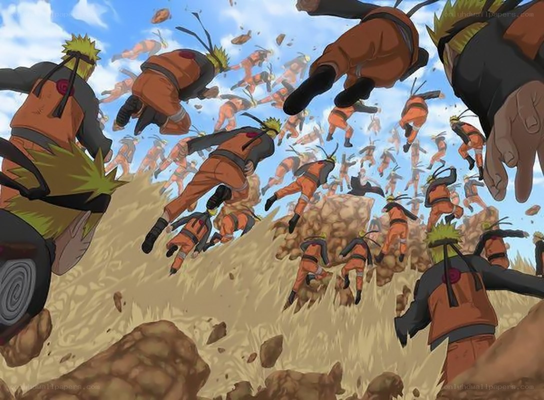 Naruto clones in action