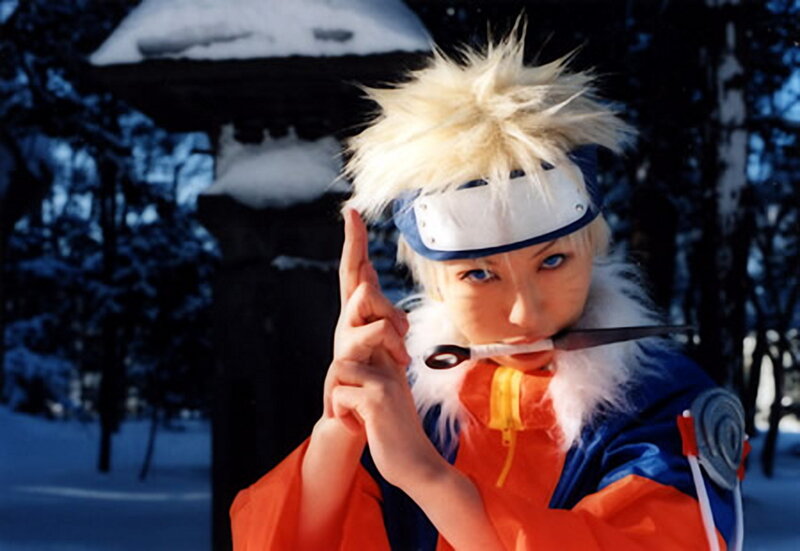 Naruto cosplayer in snow