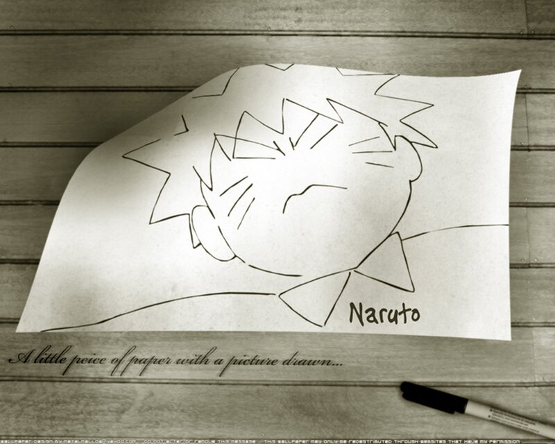 Naruto drawing on paper