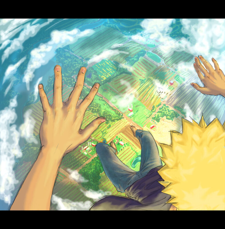 Naruto falling from sky