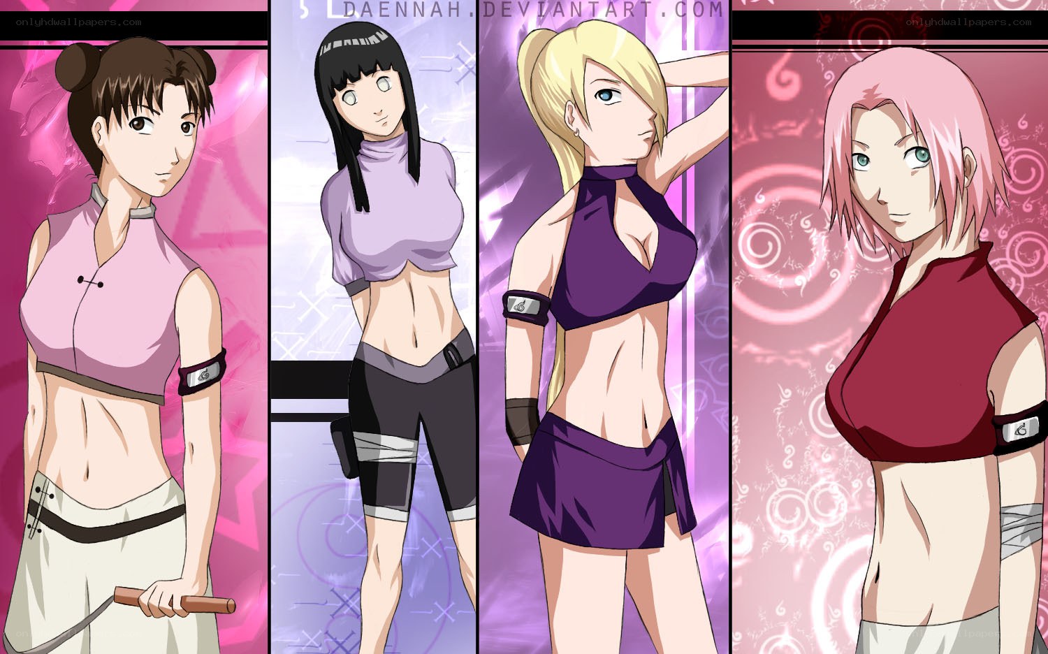 Naruto female characters collage