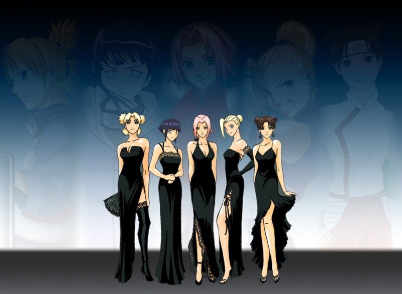 Naruto female characters in formal wear