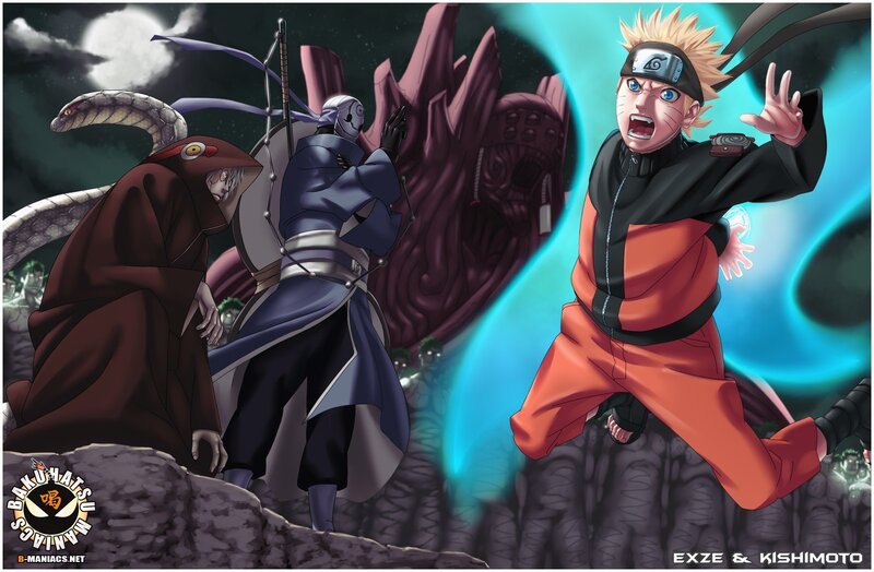 Naruto Fighting Enemies — Orange