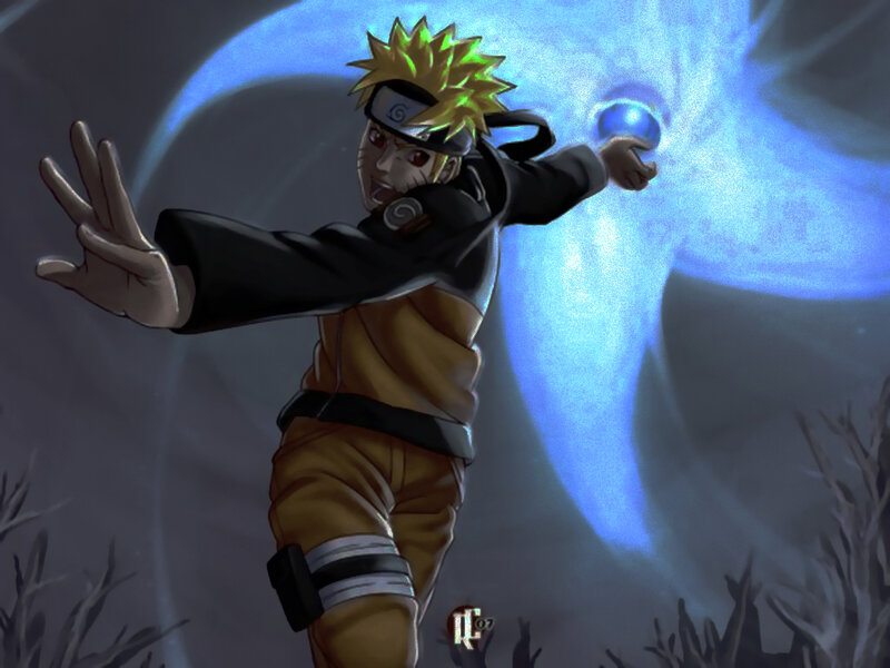 Naruto Forming a Jutsu — Blue