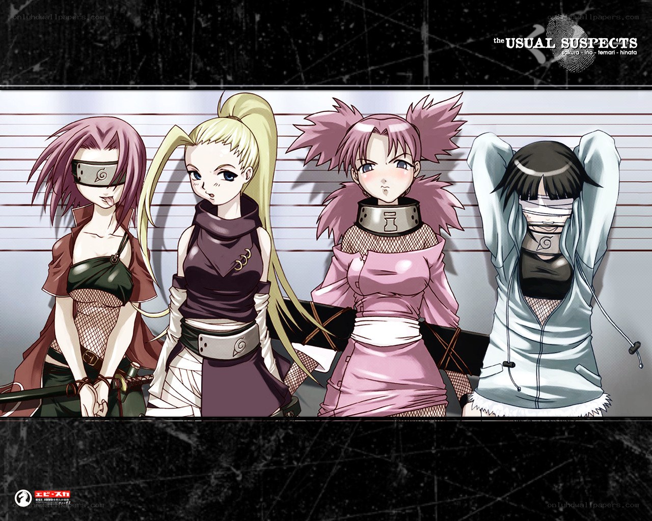 Naruto girls in a lineup